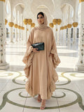 Elegant Nude Ruffle Abaya