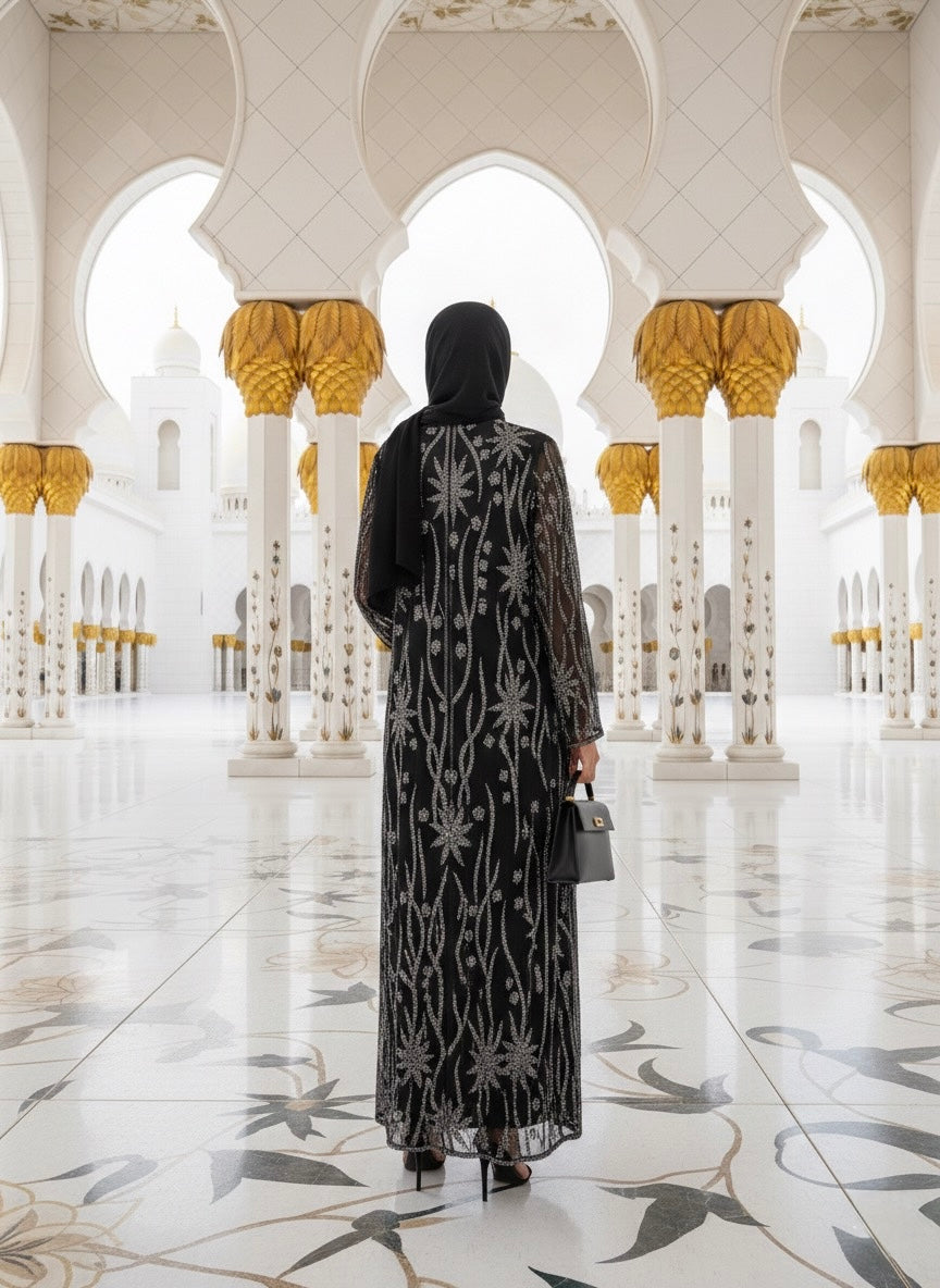 The Black Noor Lace Kimono