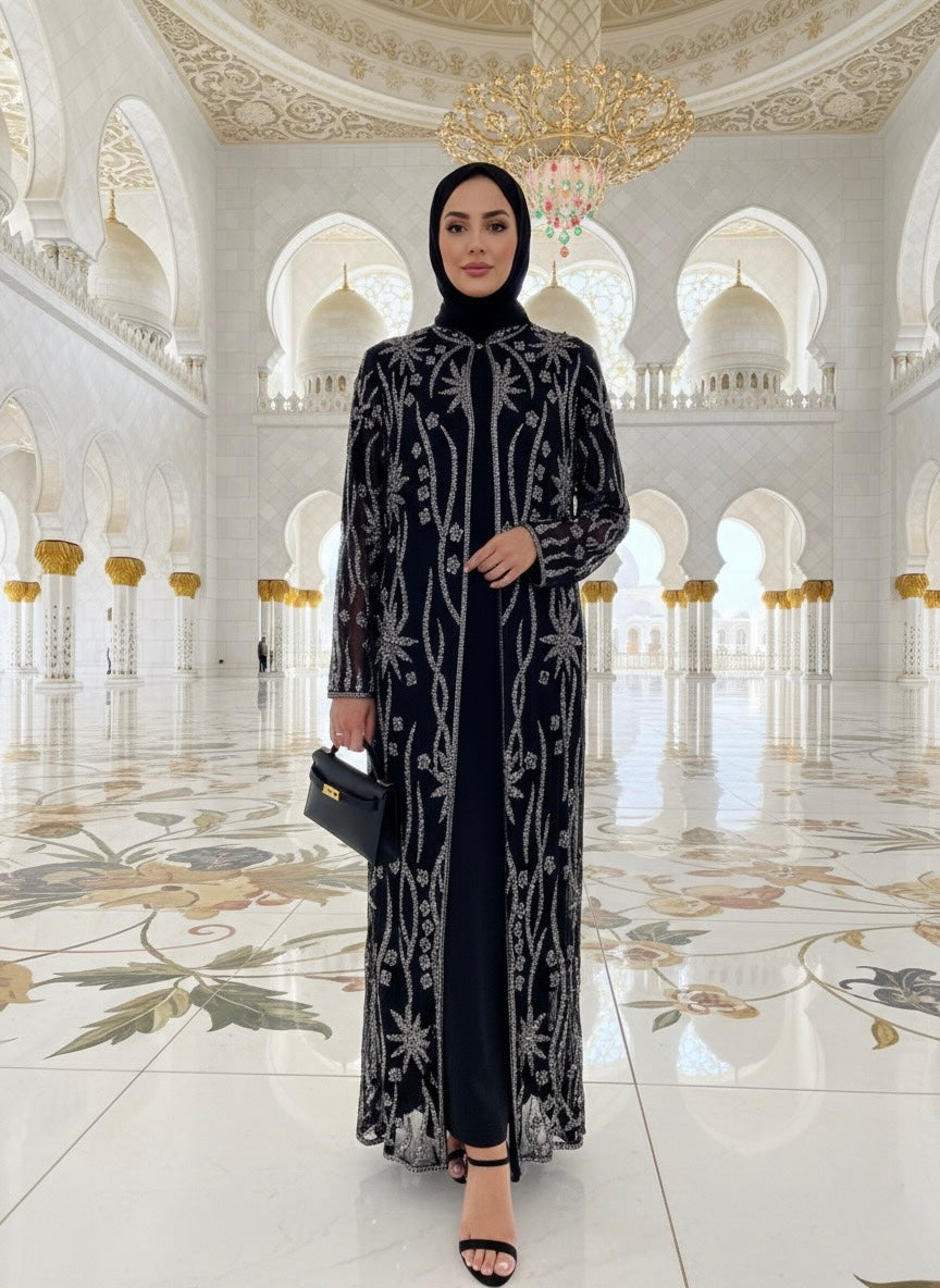 The Black Noor Lace Kimono