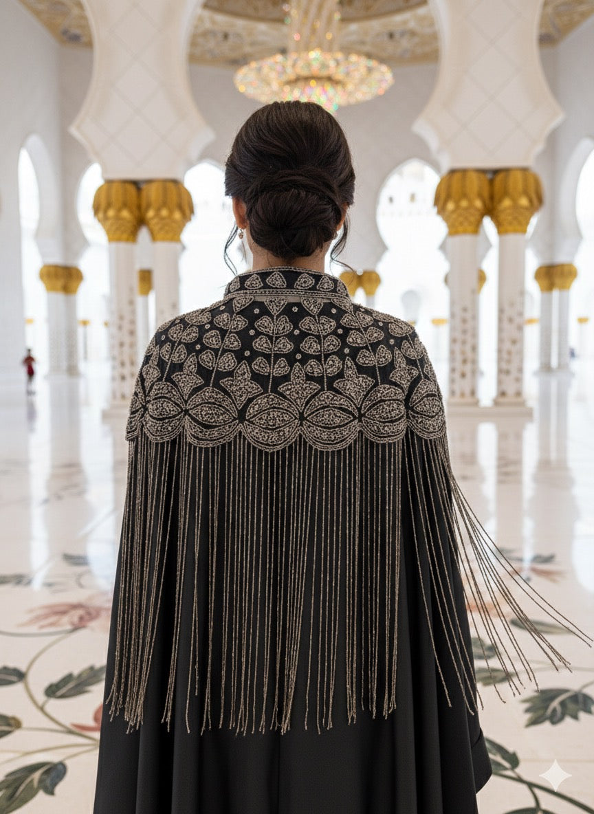 Zaya Poncho (Black & Silver)